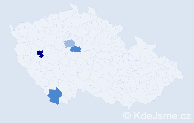 Příjmení: 'Hithová', počet výskytů 9 v celé ČR