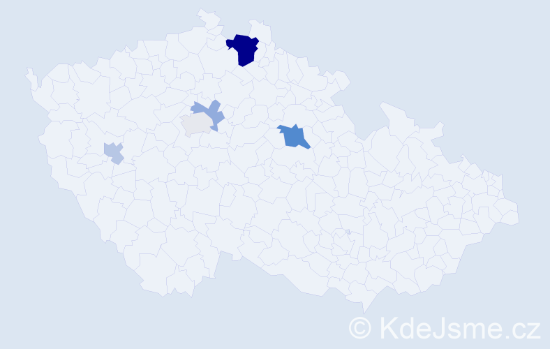 Příjmení: 'Kupfová', počet výskytů 13 v celé ČR