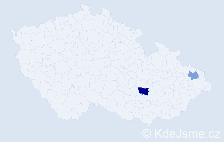 Příjmení: 'Kymadzeová', počet výskytů 2 v celé ČR