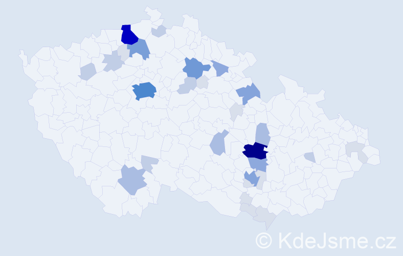 Příjmení: 'Nechuta', počet výskytů 110 v celé ČR