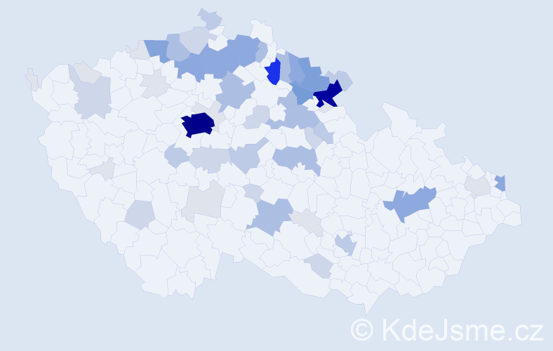 Příjmení: 'Klikarová', počet výskytů 209 v celé ČR