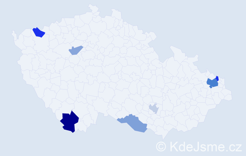Příjmení: 'Krolová', počet výskytů 12 v celé ČR
