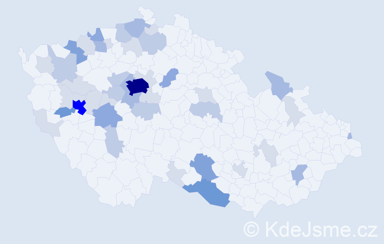 Příjmení: 'Pata', počet výskytů 123 v celé ČR