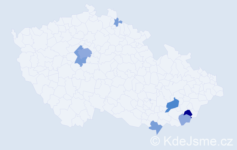 Příjmení: 'Kranzová', počet výskytů 18 v celé ČR