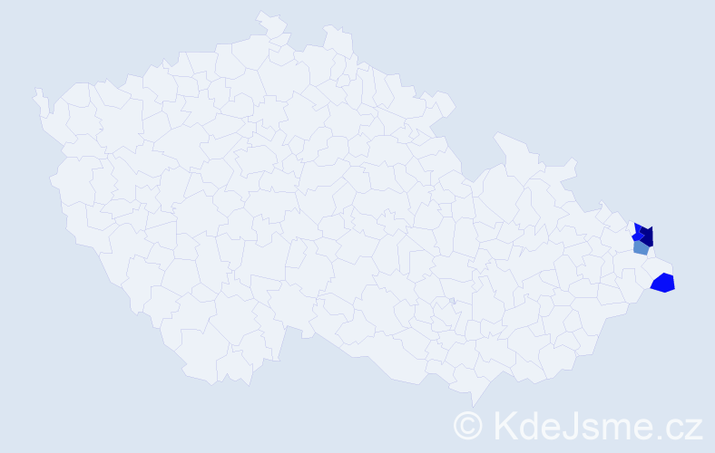 Příjmení: 'Alabán', počet výskytů 9 v celé ČR