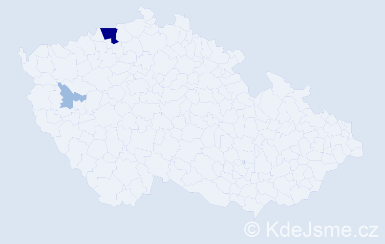 Příjmení: 'Langfellnerová', počet výskytů 5 v celé ČR