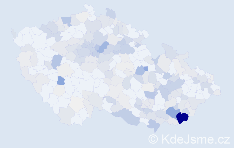 Příjmení: 'Koníčková', počet výskytů 862 v celé ČR