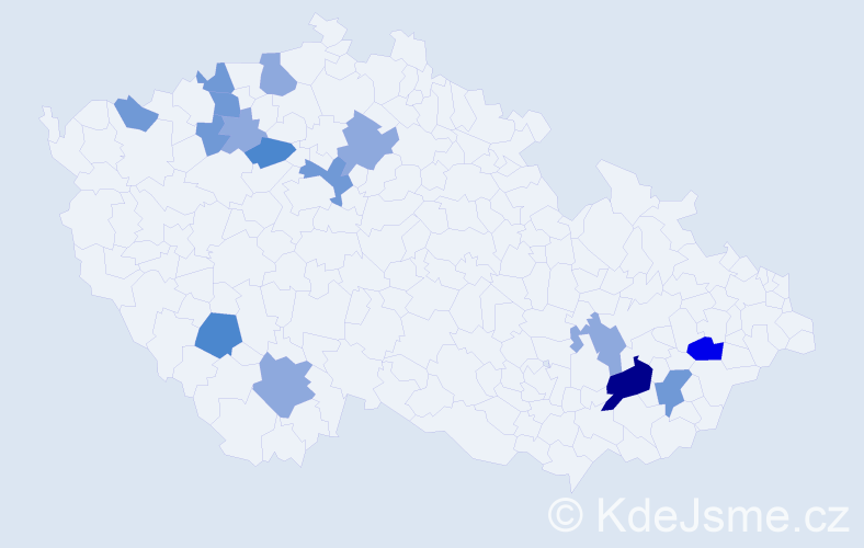Příjmení: 'Ešlerová', počet výskytů 34 v celé ČR