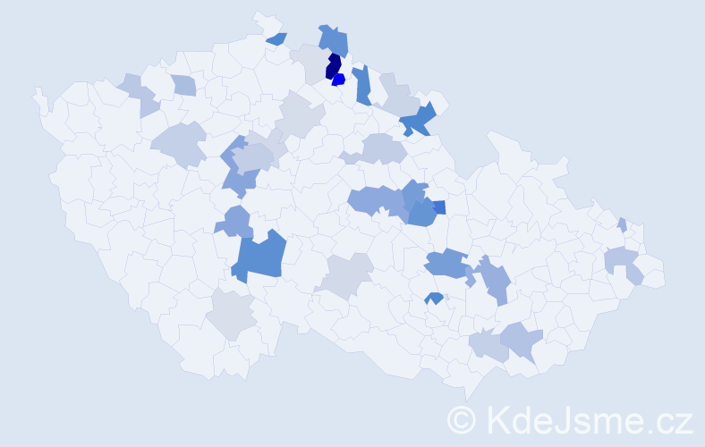 Příjmení: 'Kostlánová', počet výskytů 84 v celé ČR