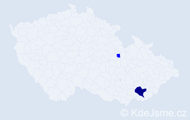 Příjmení: 'Kšárová', počet výskytů 5 v celé ČR