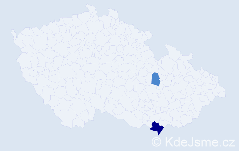 Příjmení: 'Rajjová', počet výskytů 4 v celé ČR