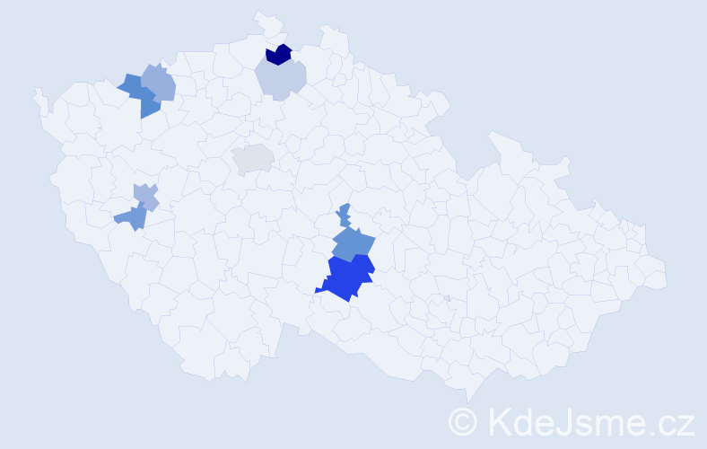 Příjmení: 'Metal', počet výskytů 29 v celé ČR