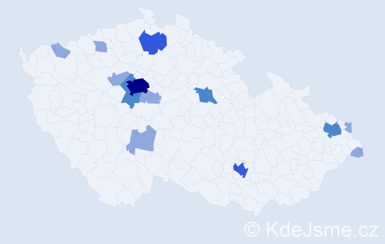 Příjmení: 'Karčová', počet výskytů 24 v celé ČR