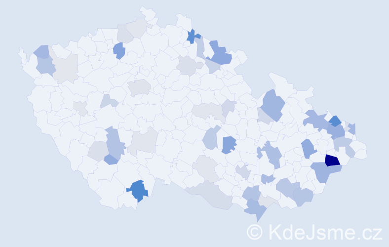 Příjmení: 'Hoferová', počet výskytů 155 v celé ČR