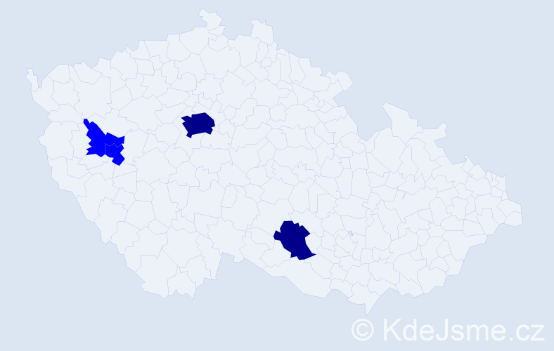 Příjmení: 'Vyletelová', počet výskytů 6 v celé ČR