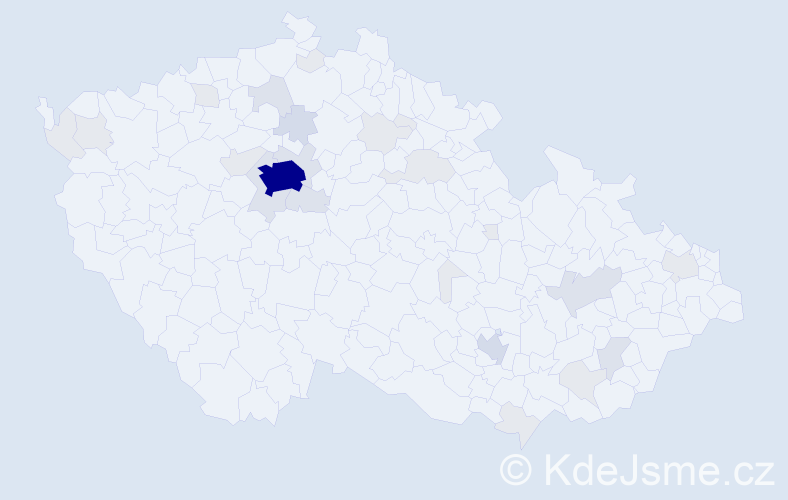 Příjmení: 'Lu', počet výskytů 84 v celé ČR
