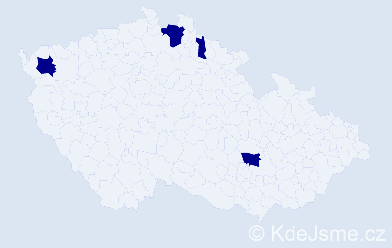 Příjmení: 'Wojčik', počet výskytů 4 v celé ČR