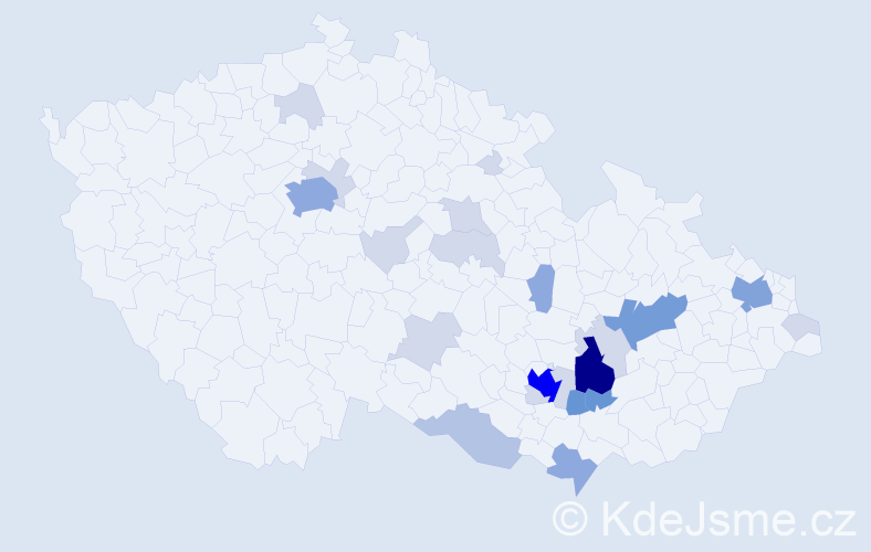 Příjmení: 'Obhlídalová', počet výskytů 71 v celé ČR