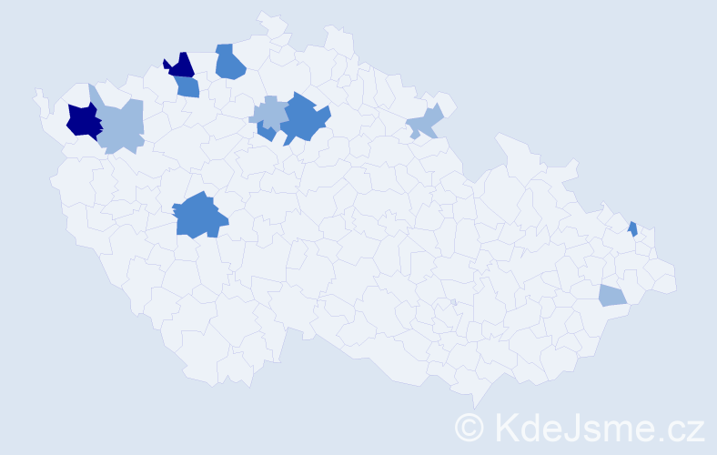 Příjmení: 'Radics', počet výskytů 24 v celé ČR