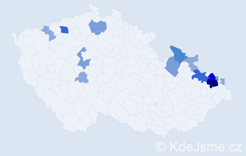 Příjmení: 'Piatková', počet výskytů 36 v celé ČR