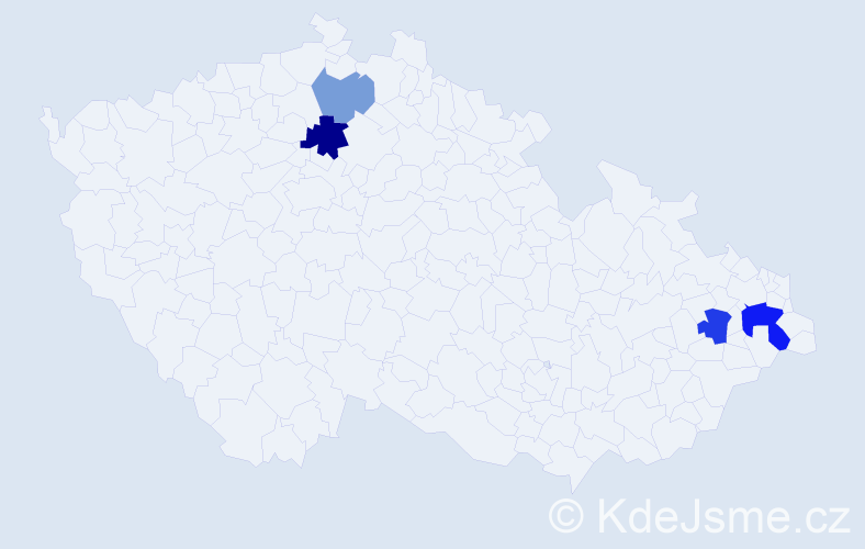 Příjmení: 'Gurvay', počet výskytů 15 v celé ČR