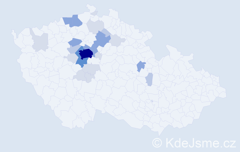 Příjmení: 'Kyndlová', počet výskytů 64 v celé ČR