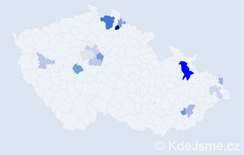 Příjmení: 'Tejnská', počet výskytů 33 v celé ČR