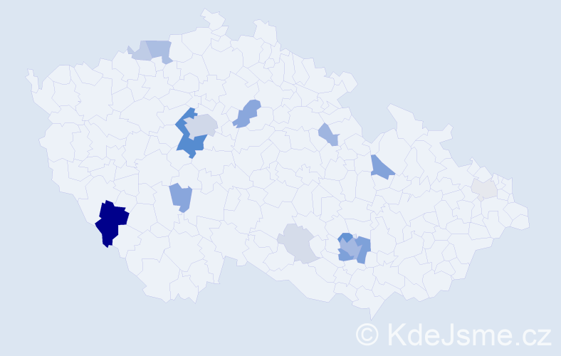 Příjmení: 'Kahle', počet výskytů 54 v celé ČR