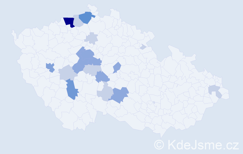 Příjmení: 'Kunte', počet výskytů 45 v celé ČR