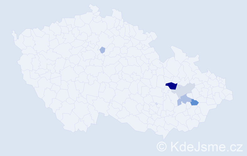 Příjmení: 'Kocvrlich', počet výskytů 15 v celé ČR