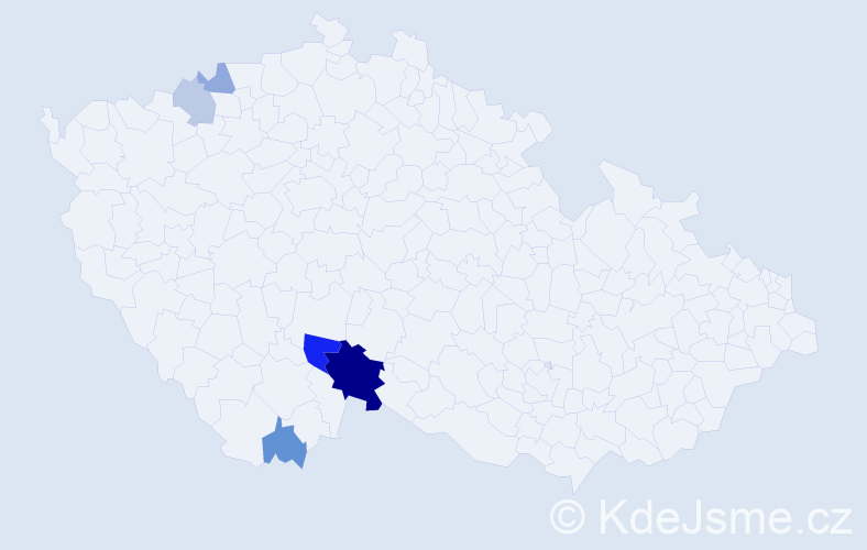 Příjmení: 'Sehner', počet výskytů 11 v celé ČR