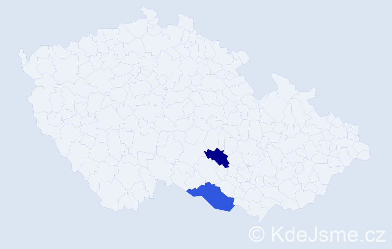 Příjmení: 'Čacho', počet výskytů 7 v celé ČR