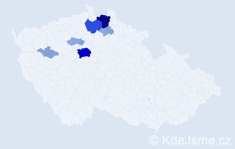 Příjmení: 'Dneboská', počet výskytů 28 v celé ČR