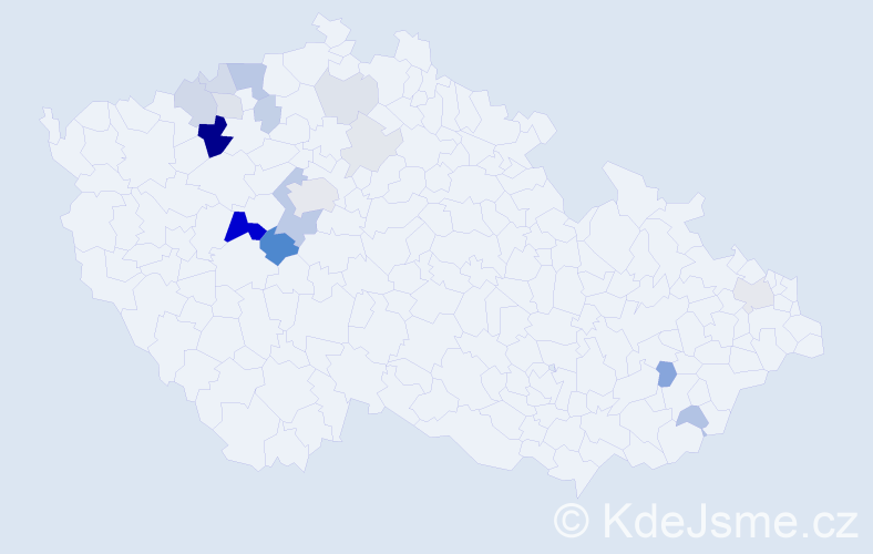 Příjmení: 'Chot', počet výskytů 51 v celé ČR