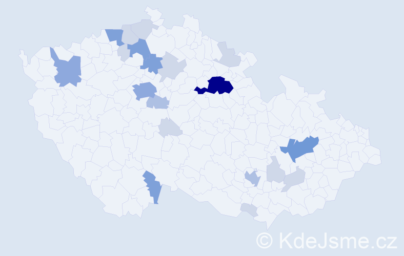 Příjmení: 'Srpek', počet výskytů 55 v celé ČR
