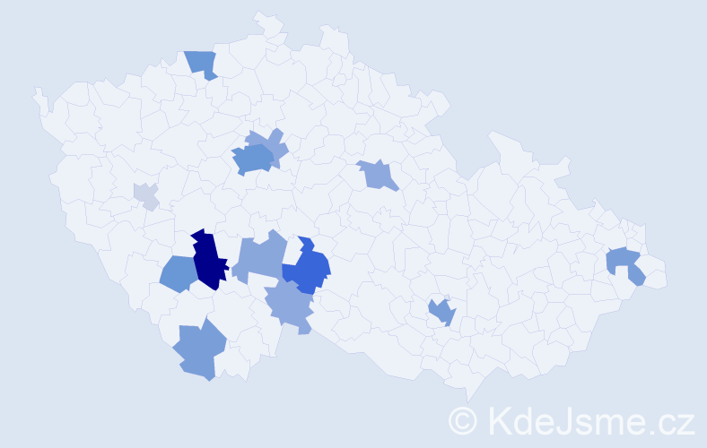 Příjmení: 'Holkup', počet výskytů 59 v celé ČR