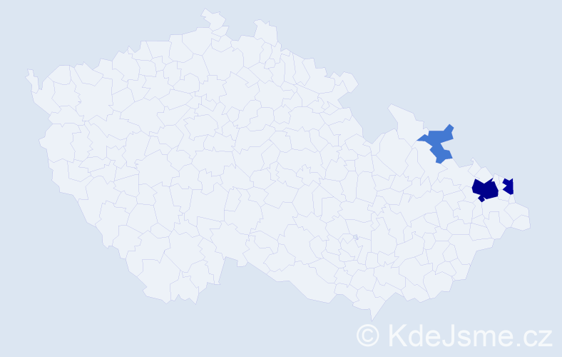 Příjmení: 'Ciastoňová', počet výskytů 13 v celé ČR