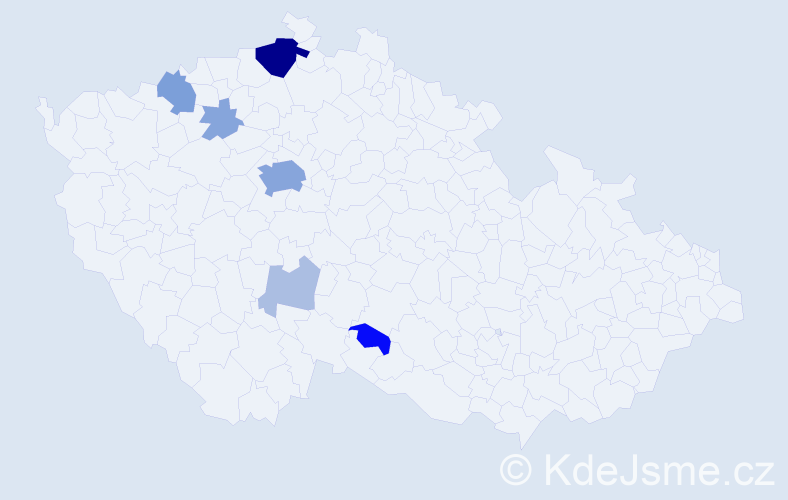 Příjmení: 'Vobnášil', počet výskytů 27 v celé ČR