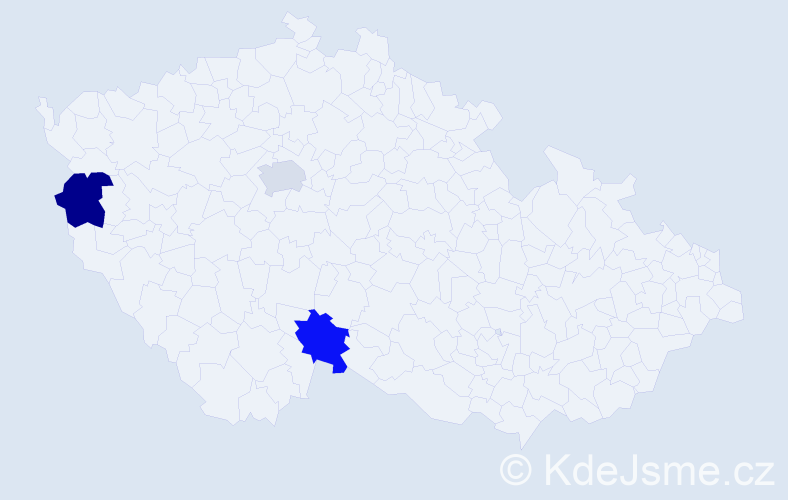 Příjmení: 'Hlohinec', počet výskytů 6 v celé ČR