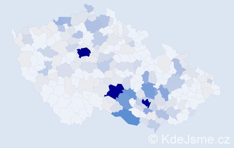 Příjmení: 'Barák', počet výskytů 803 v celé ČR