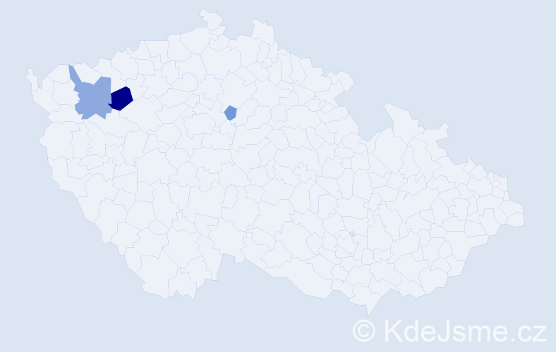 Příjmení: 'Tučim', počet výskytů 9 v celé ČR