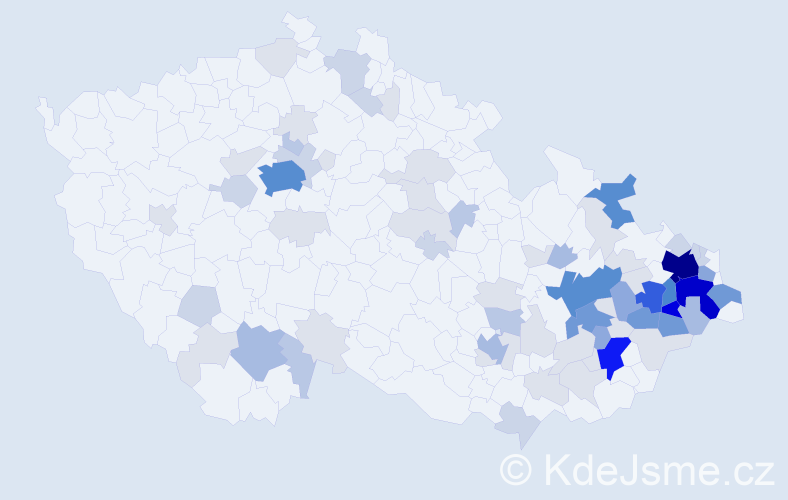 Příjmení: 'Rajnochová', počet výskytů 285 v celé ČR