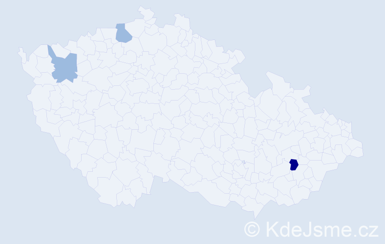 Příjmení: 'Klůj', počet výskytů 6 v celé ČR