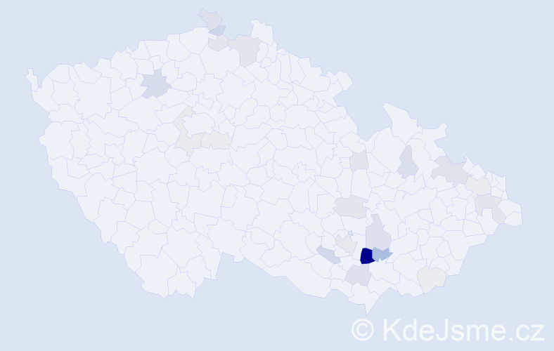 Příjmení: 'Andrla', počet výskytů 75 v celé ČR