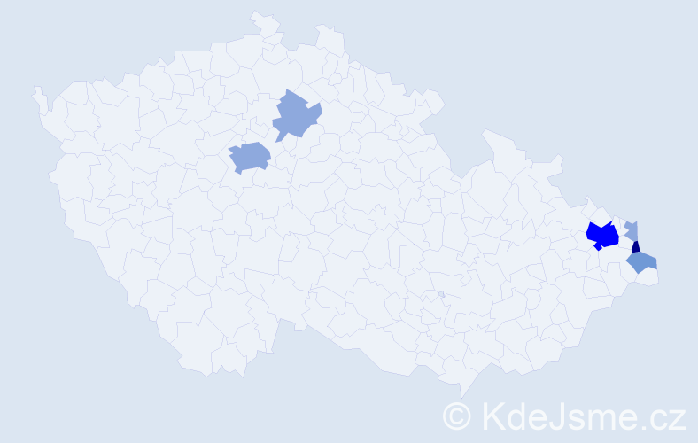 Příjmení: 'Pawelek', počet výskytů 15 v celé ČR