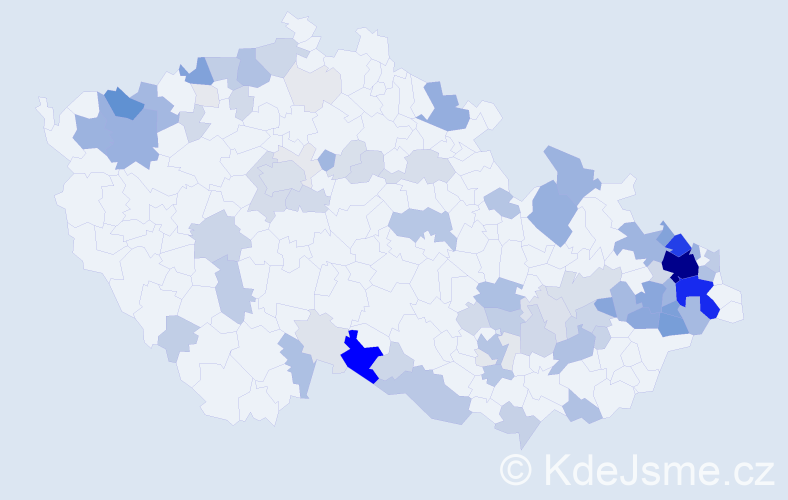 Příjmení: 'Ličková', počet výskytů 402 v celé ČR