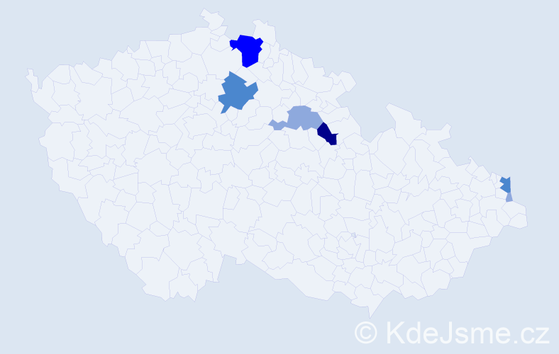 Příjmení: 'Adamčiak', počet výskytů 15 v celé ČR