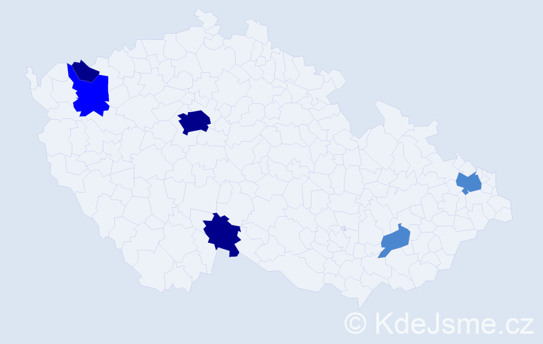 Příjmení: 'Kejstová', počet výskytů 13 v celé ČR