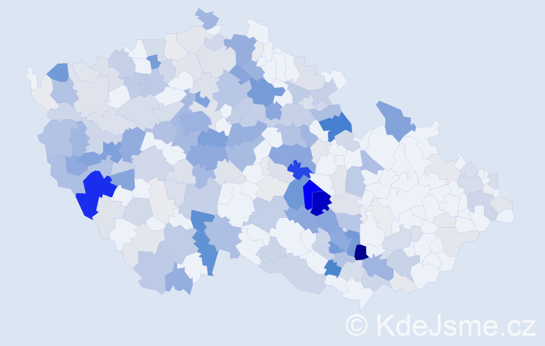Příjmení: 'Paleček', počet výskytů 949 v celé ČR