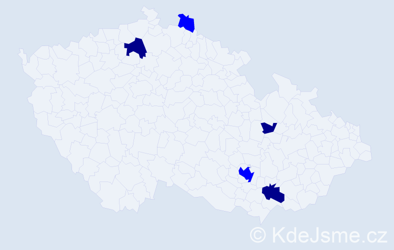 Příjmení: 'Klekerová', počet výskytů 8 v celé ČR